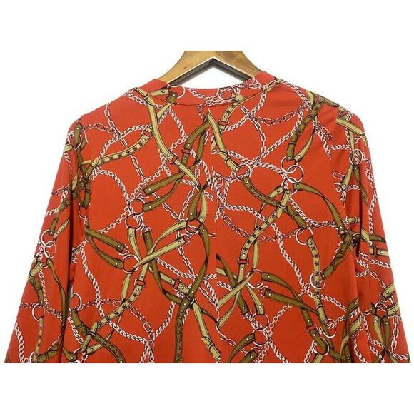 Skye's The Limit Top Women's Medium Pullover Orange Horse and Bridle Motif - Picture 5 of 8